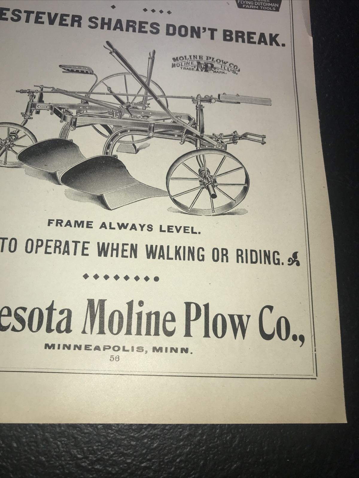 1908 Minnesota Moline Plow Co. Farm Implement Advertising – Minneapolis