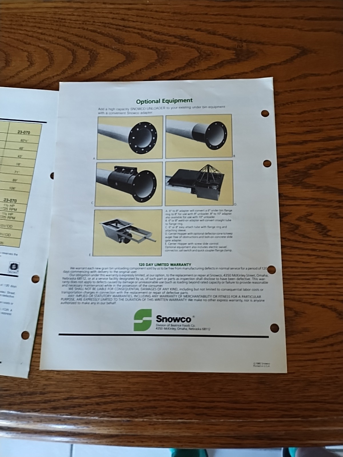 3 Vtg Snowco Grain Bin Unloading Equip Cleaners Center Drive Augers Brochures