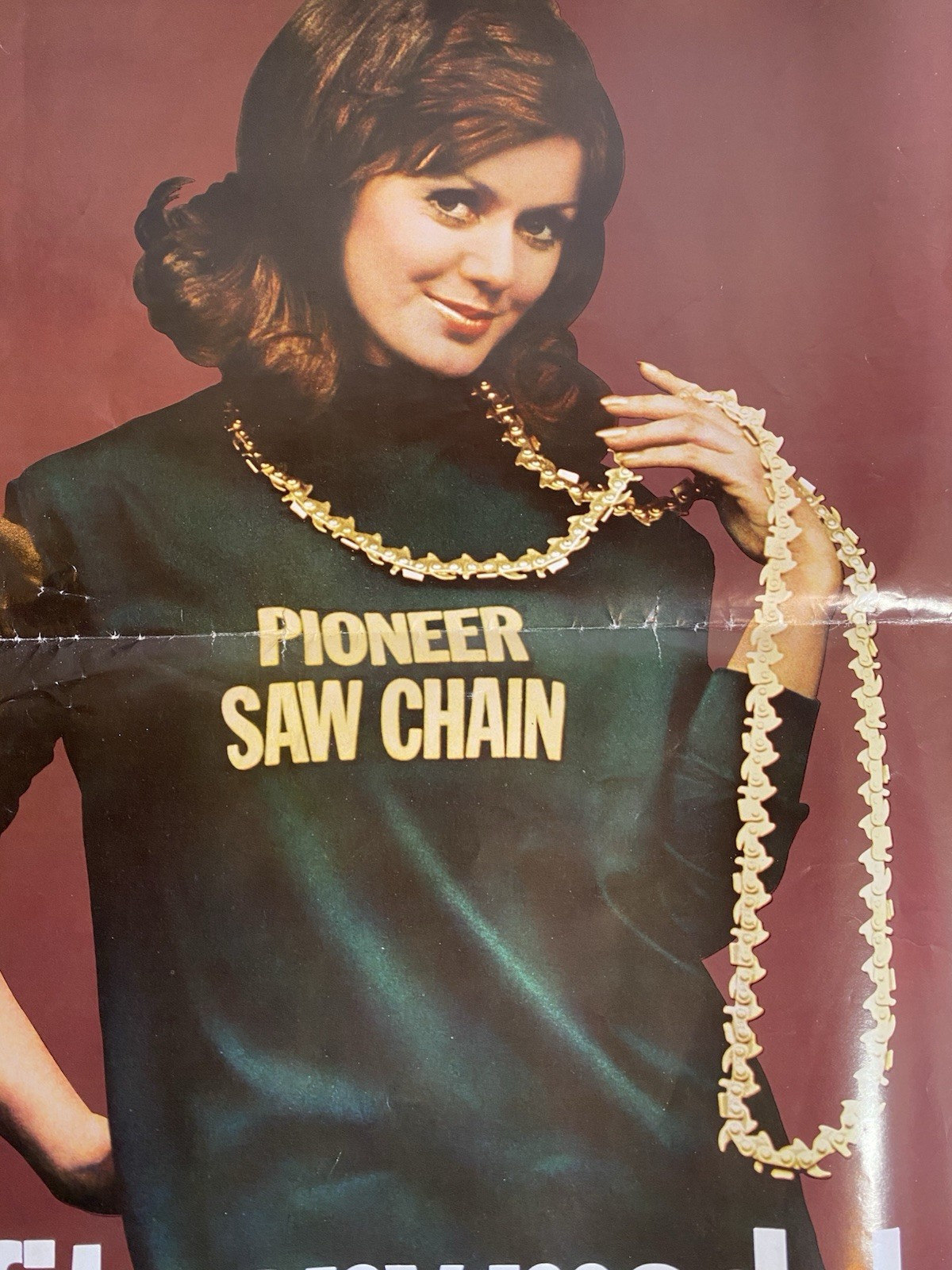 Vintage Pioneer Chain Saws – Saw Chain Advertising Poster Sign 18&Prime;x14&Prime;