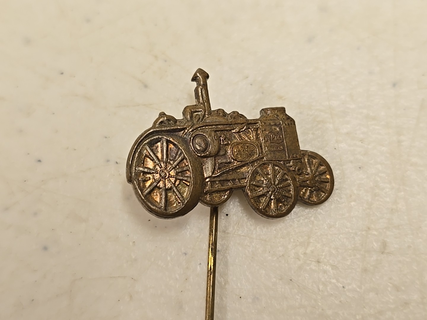 Antique 2.5&Prime; Brass Advance-Rumley La Porte IN Advertising Tractor Stick Pin