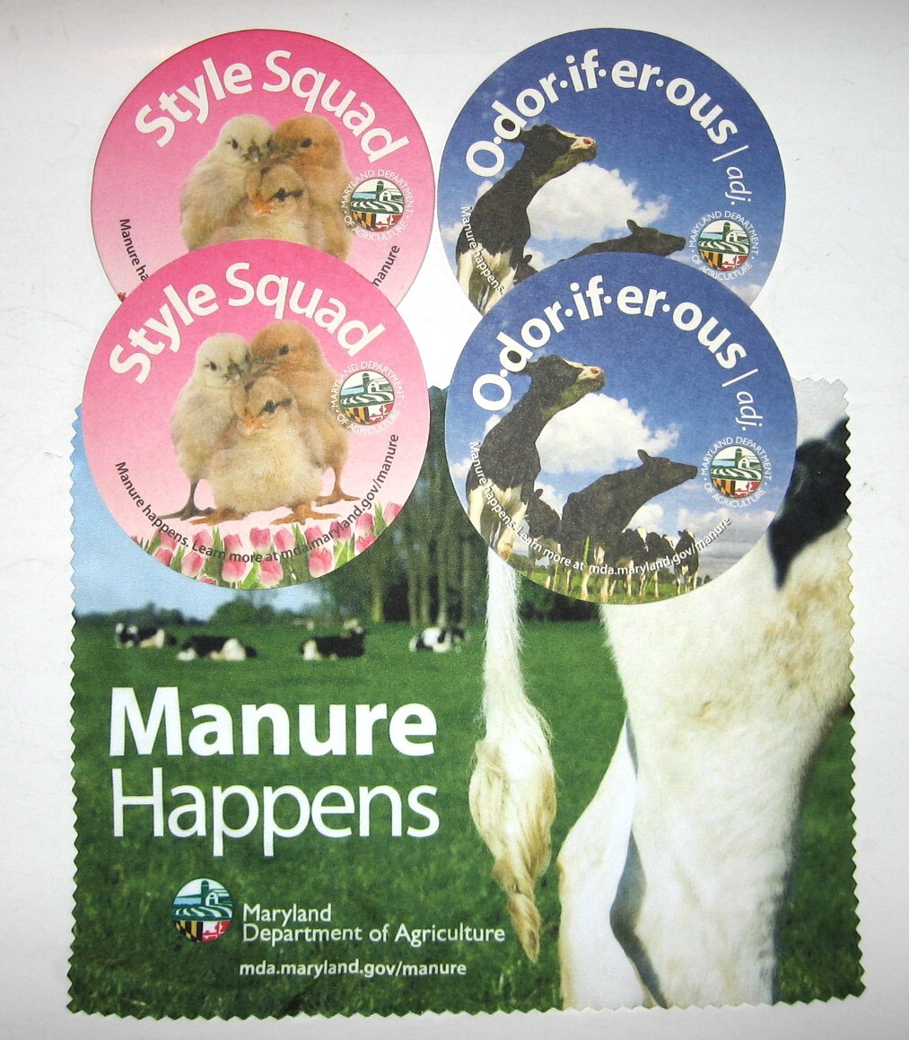 Manure Happens Coasters and MicroFiber Cloth Maryland Department of Agriculture