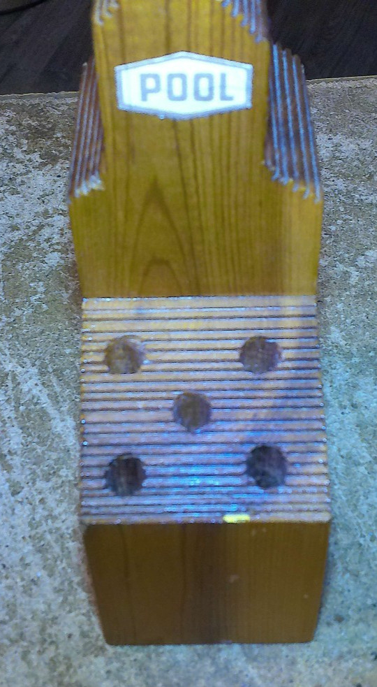vintage wood pool grain elevator sask. canada pencil holder very good used