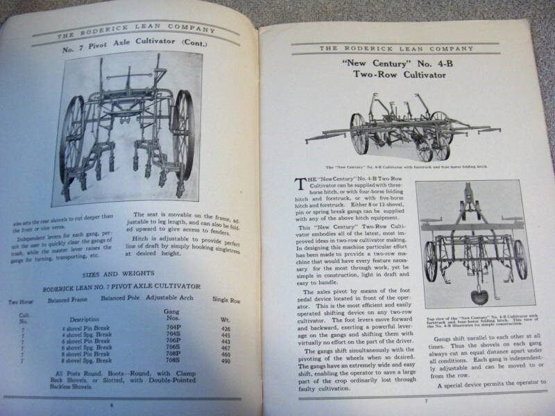 1928 RODERICK LEAN,OHIO,TILLAGE IMPLEMENTS 54pg CATALOG