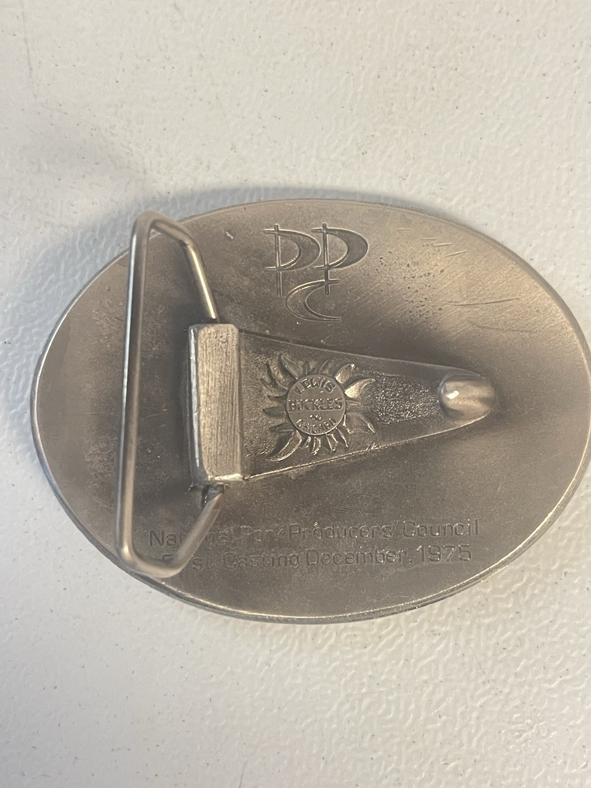National Pork Producers Council Hogs Are Beautiful 1975 Belt Buckle Pigs Vintage