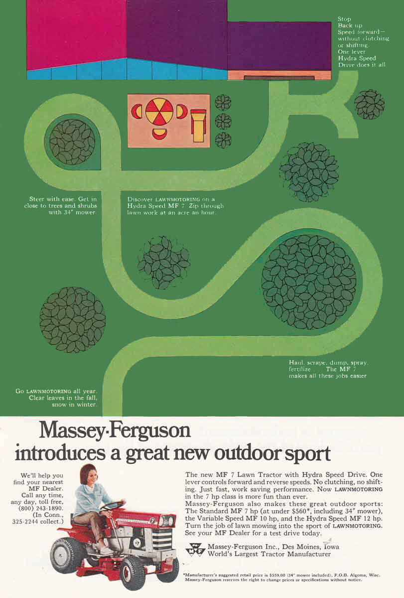 1969 Massey-Ferguson: Woman, Tractor Vintage Print Ad