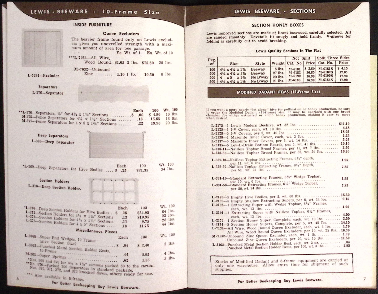 1956 Lewis Dadant Bee Supplies Catalog Dadant & Sons Inc Hamilton IL