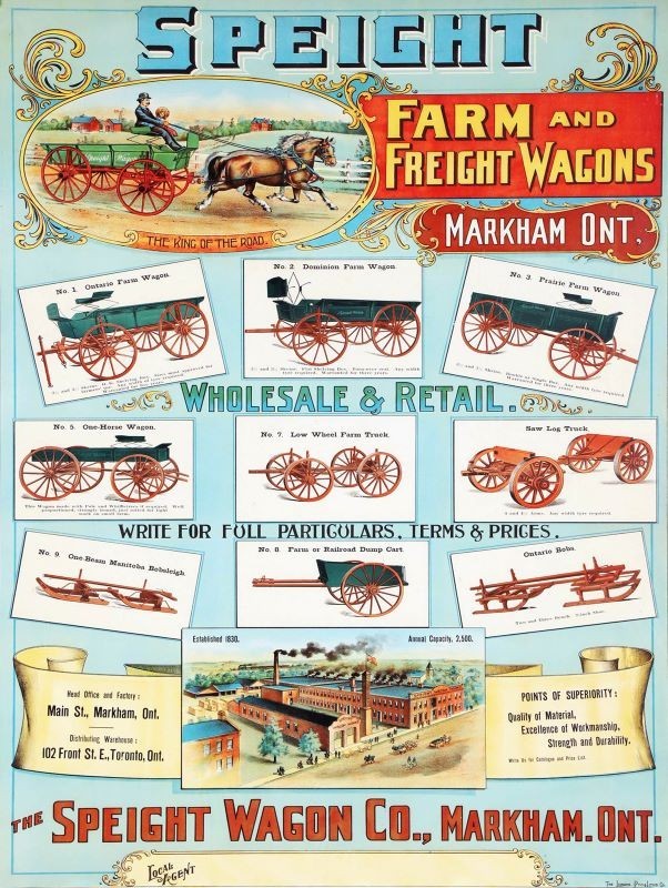 Speight Wagon Co., Farm & Freight – Markham Ontario CANADA NEW METAL SIGN: 9×12&Prime;