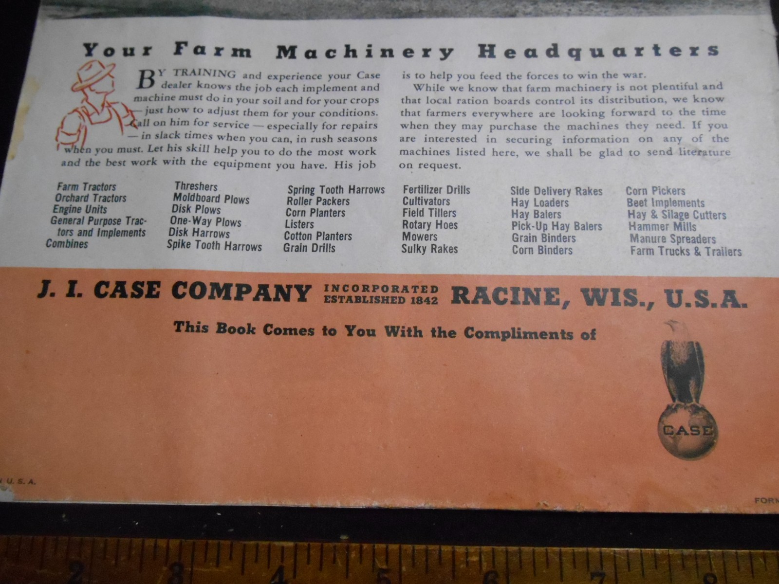 VINTAGE LOT J.I. CASE CO. BOOKLETS, PAMPHLETS, FARMING, PLOWS, TRACTORS, ENGINES