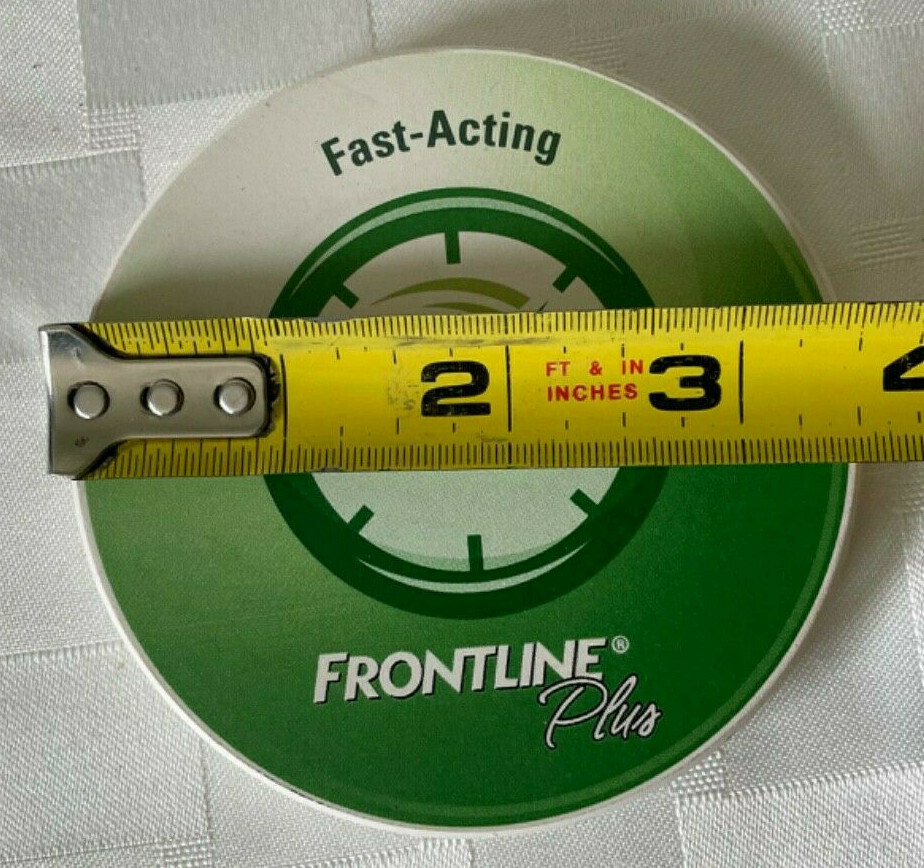 Frontline Plus Dog Flea Tick Promo Coasters Set of 4 Ceramic Cork Back 3.5” Vtg