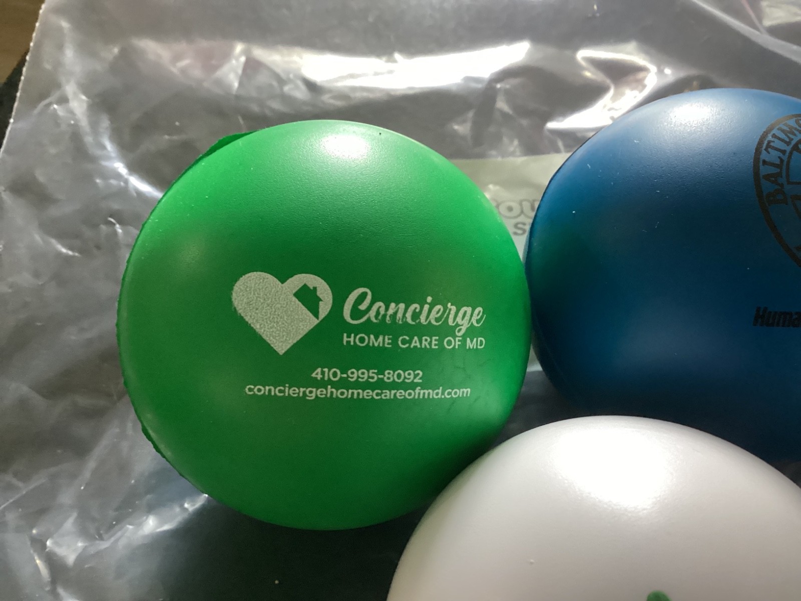 Lot of (5) Stress Relief Company “Squeeze Ball” Advertisement Items