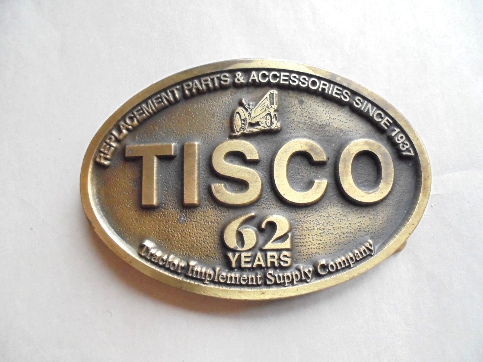 Vintage 1937-1998 TISCO Tractor Implement Supply Company Advertising Belt Buckle