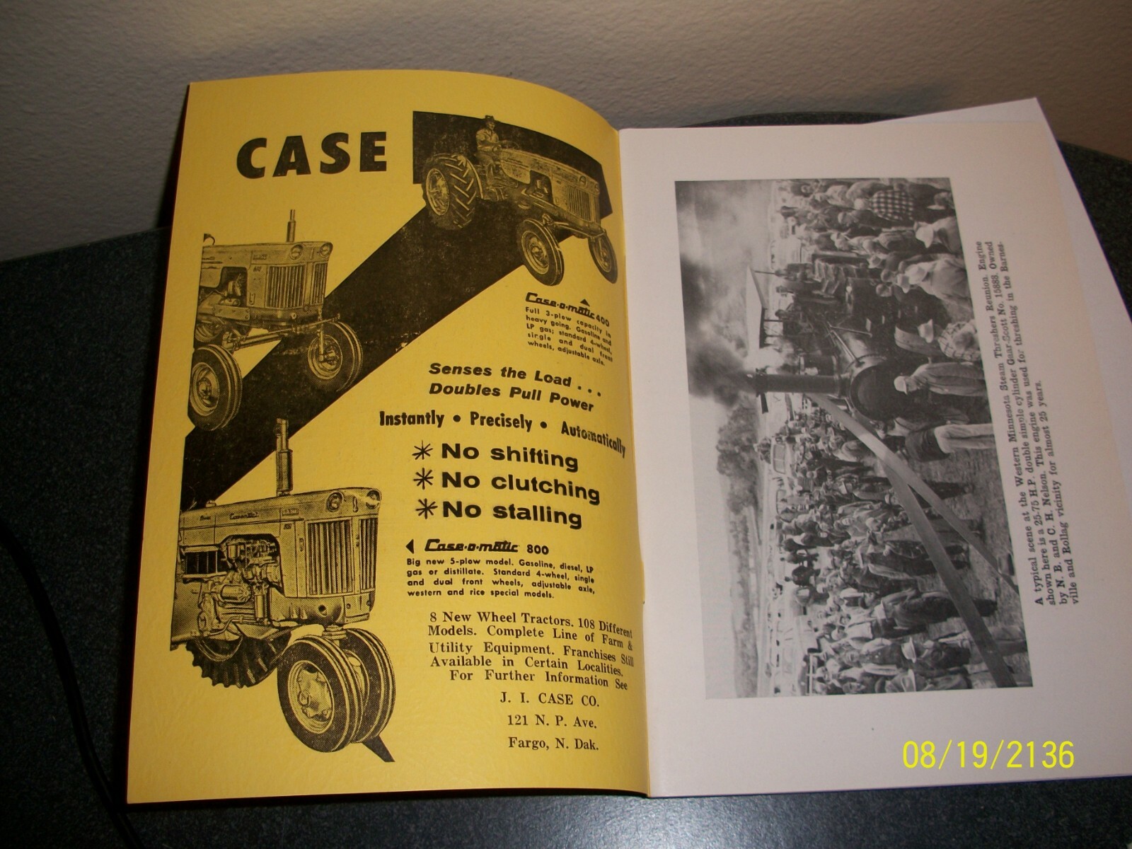 WMSTR ROLLAG STEAM THRESHERS SOUVENIR BOOK 1958