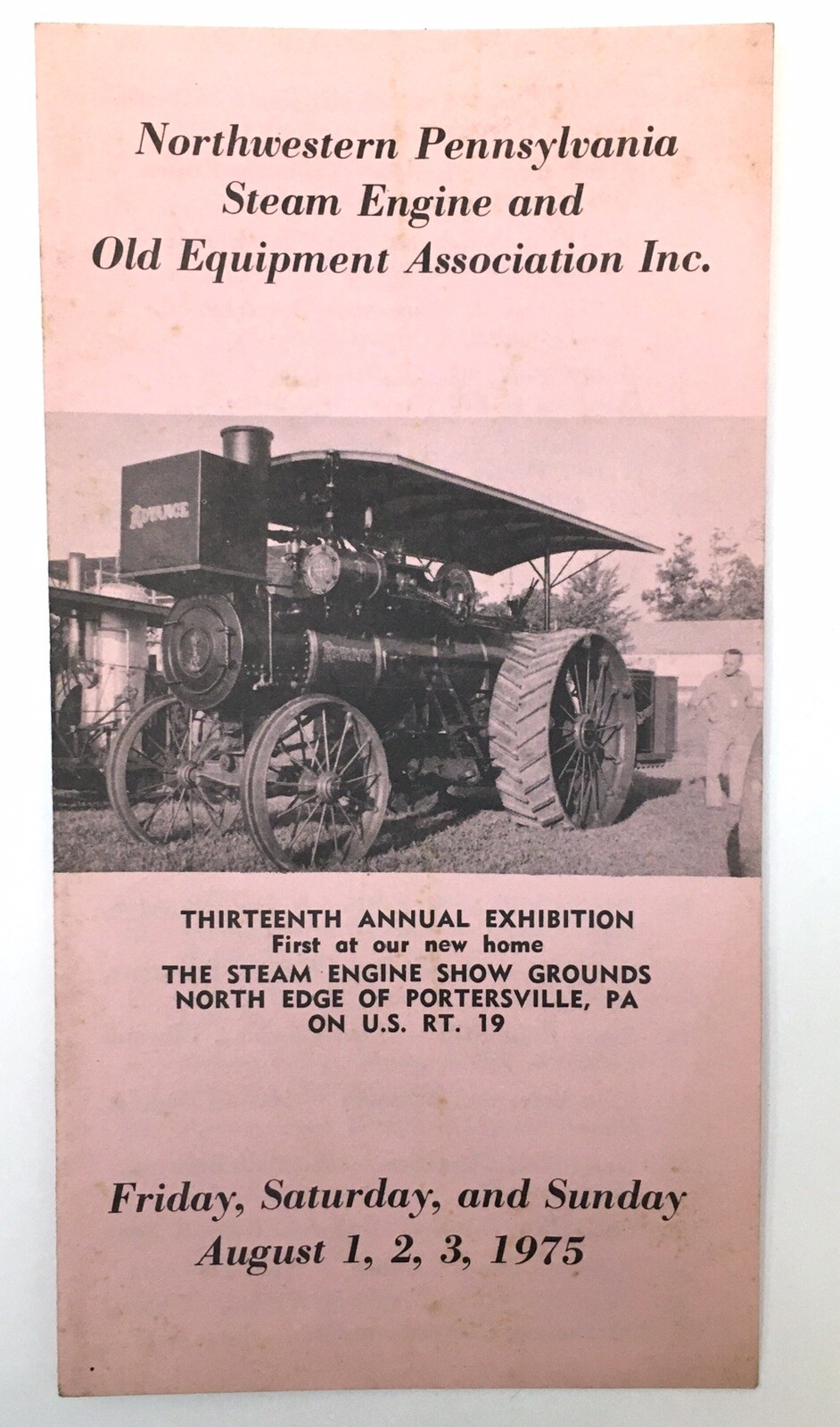 Northwestern PA Steam Engine and Old Equipment Assoc Inc Exhibition 1975 Program