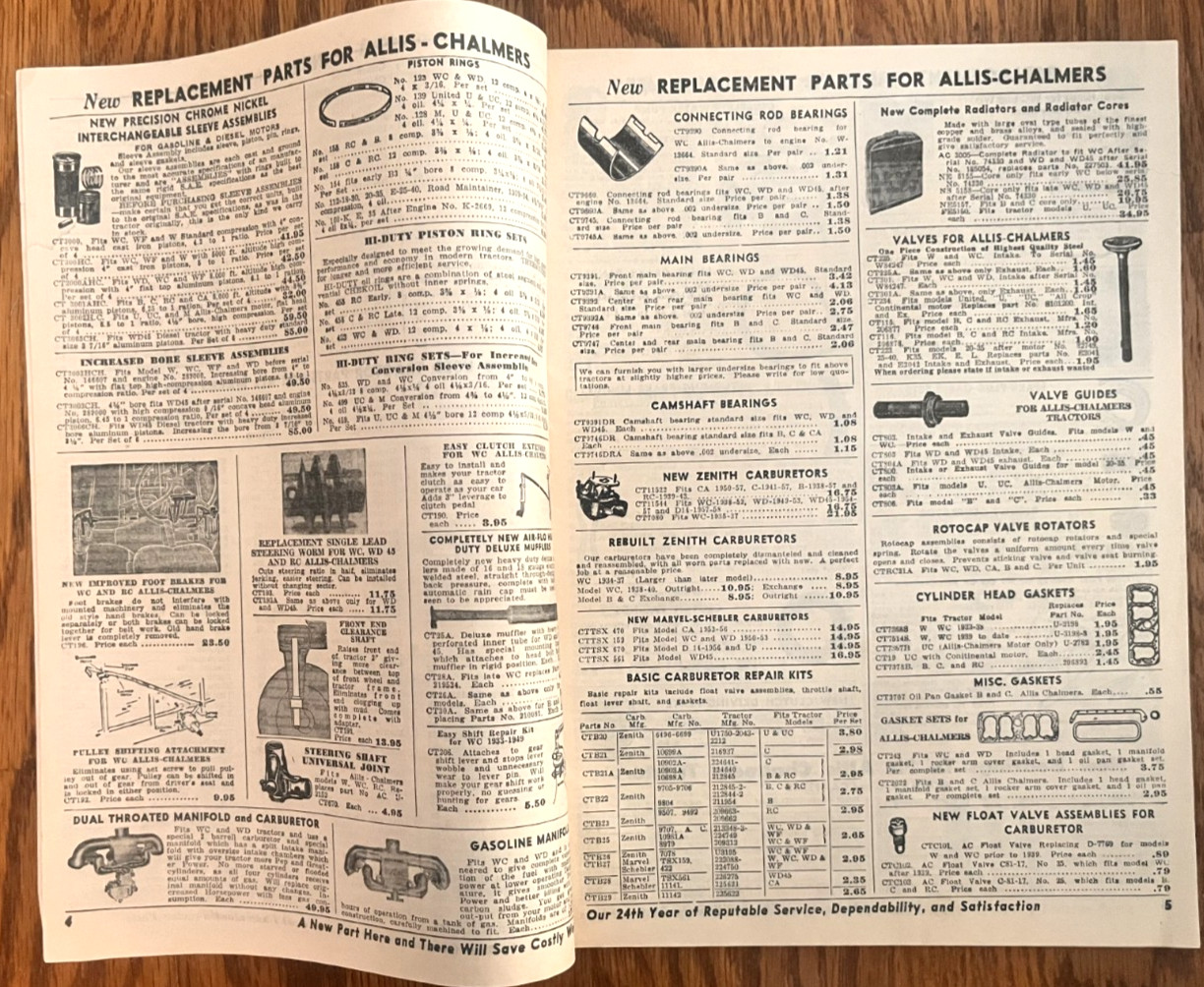 Central Tractor 1959 72-page farm tractor catalog parts & accessories