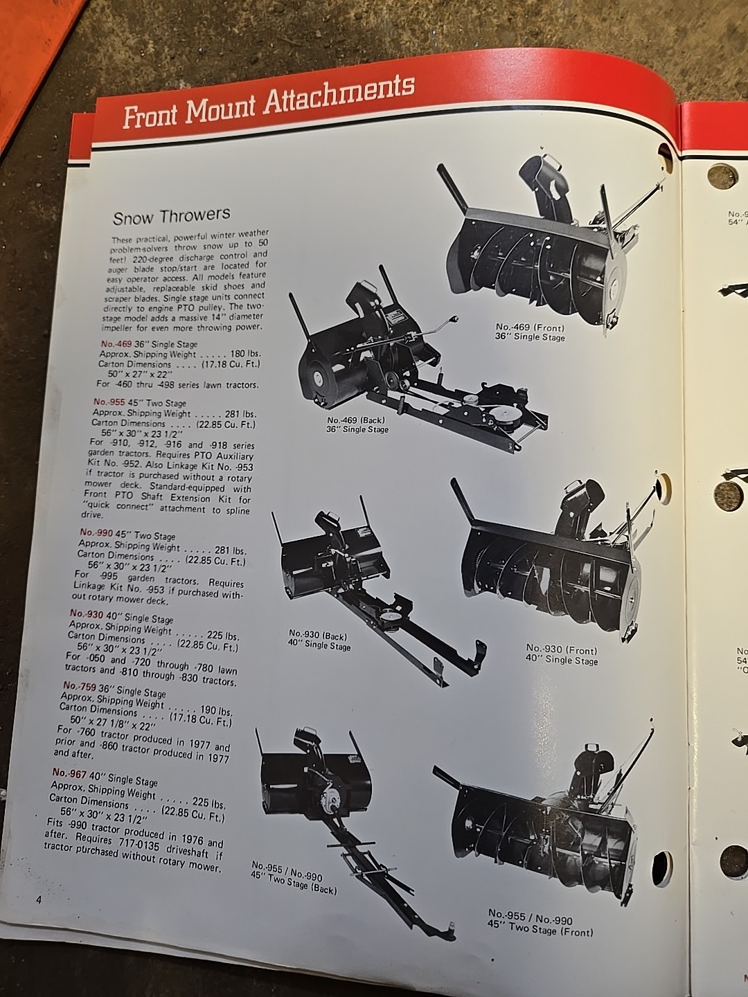 1983 MTD Lawn & Garden Tractors Accessories Brochure Catalog Point Of Sale