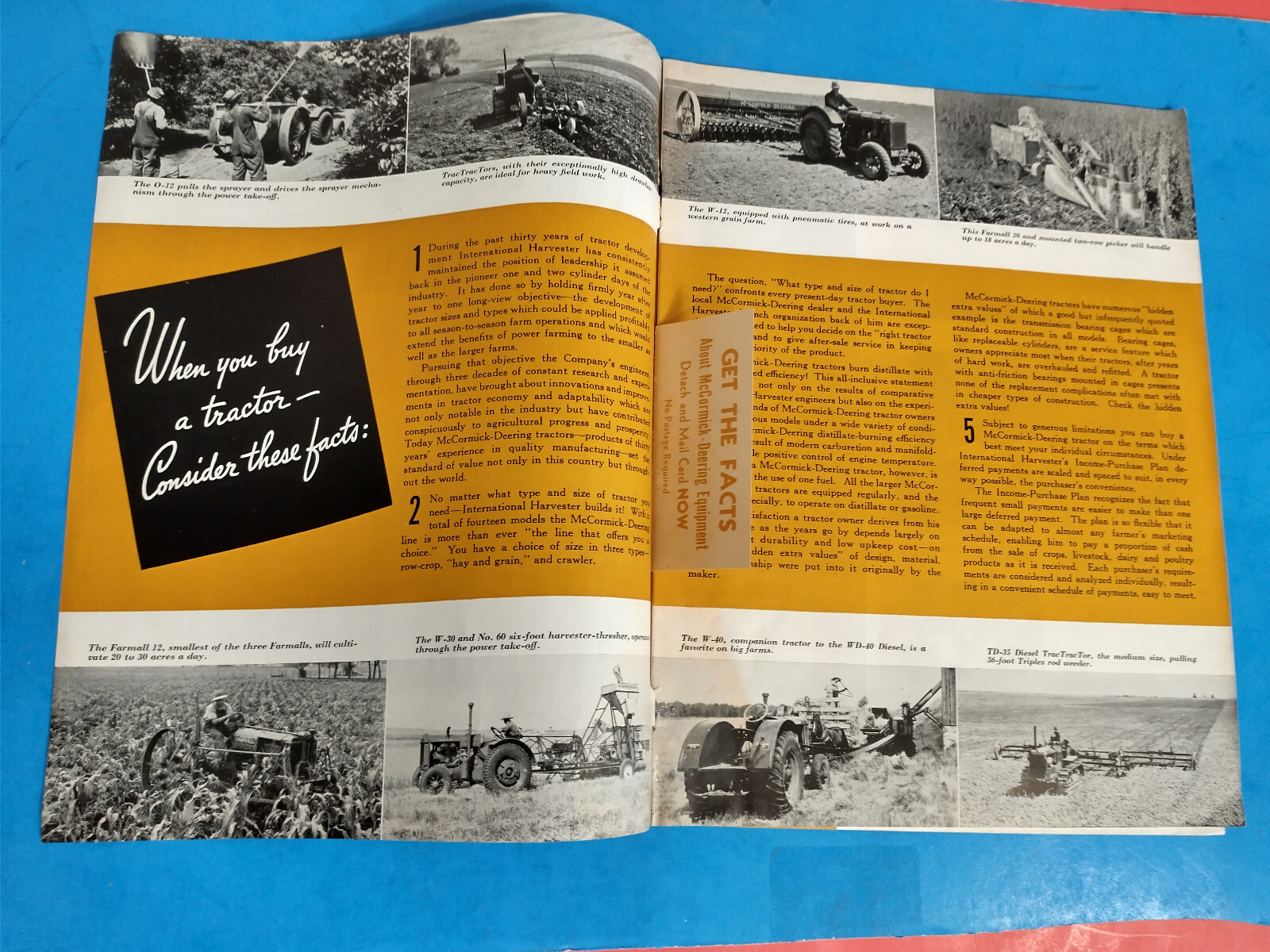 MCCORMICK DEERING 1931 TRACTOR FULL LINE BROCHURE ORIGINAL 32 PAGE BOOKLET