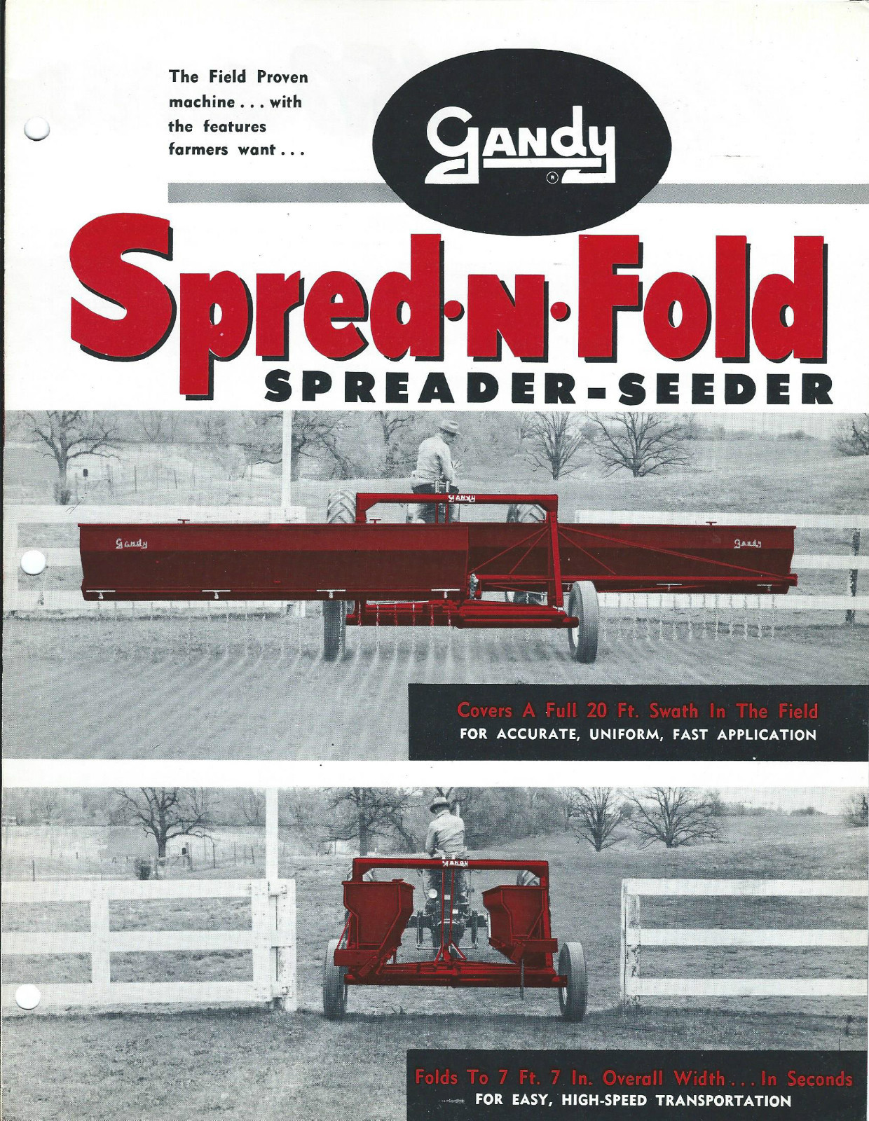 Farm Equipment Brochure – Gandy – Spred-N-Fold – Spreader Seeder (F4380)