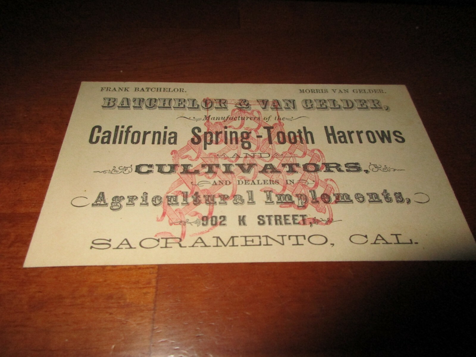 Late 1800&rsquo;s Advertising Card – CALIFORNIA SPRING-TOOTH HARROWS – FARM TOOL