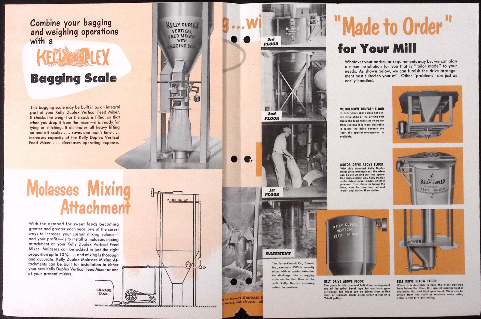 1954 Kelly Duplex Vertical Feed Mixer Brochure Duplex Mill Mfg Co Springfield OH