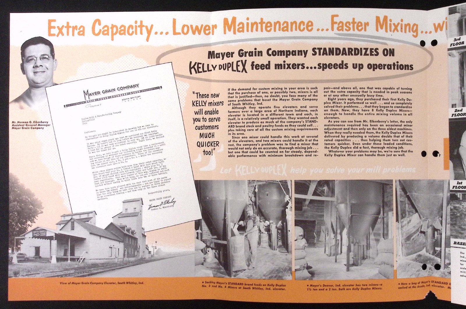 1954 Kelly Duplex Vertical Feed Mixer Brochure Duplex Mill Mfg Co Springfield OH