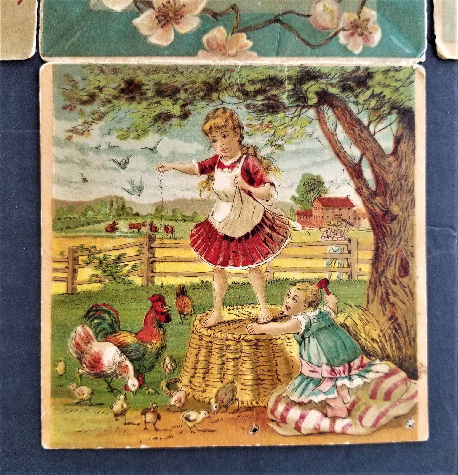 1880s antique DEERING REAPER cardstock folding ADVERTISEMENT chicago il ihc farm