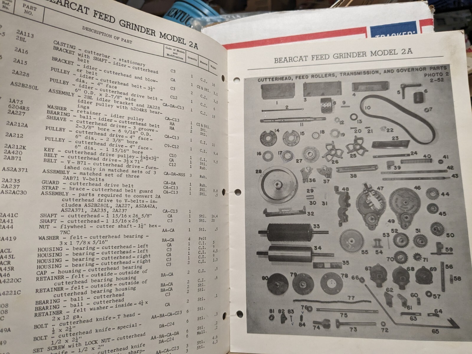1963 Repair Parts List Bear Cat Feed Grinder 2A Western Land Roller Hastings NE