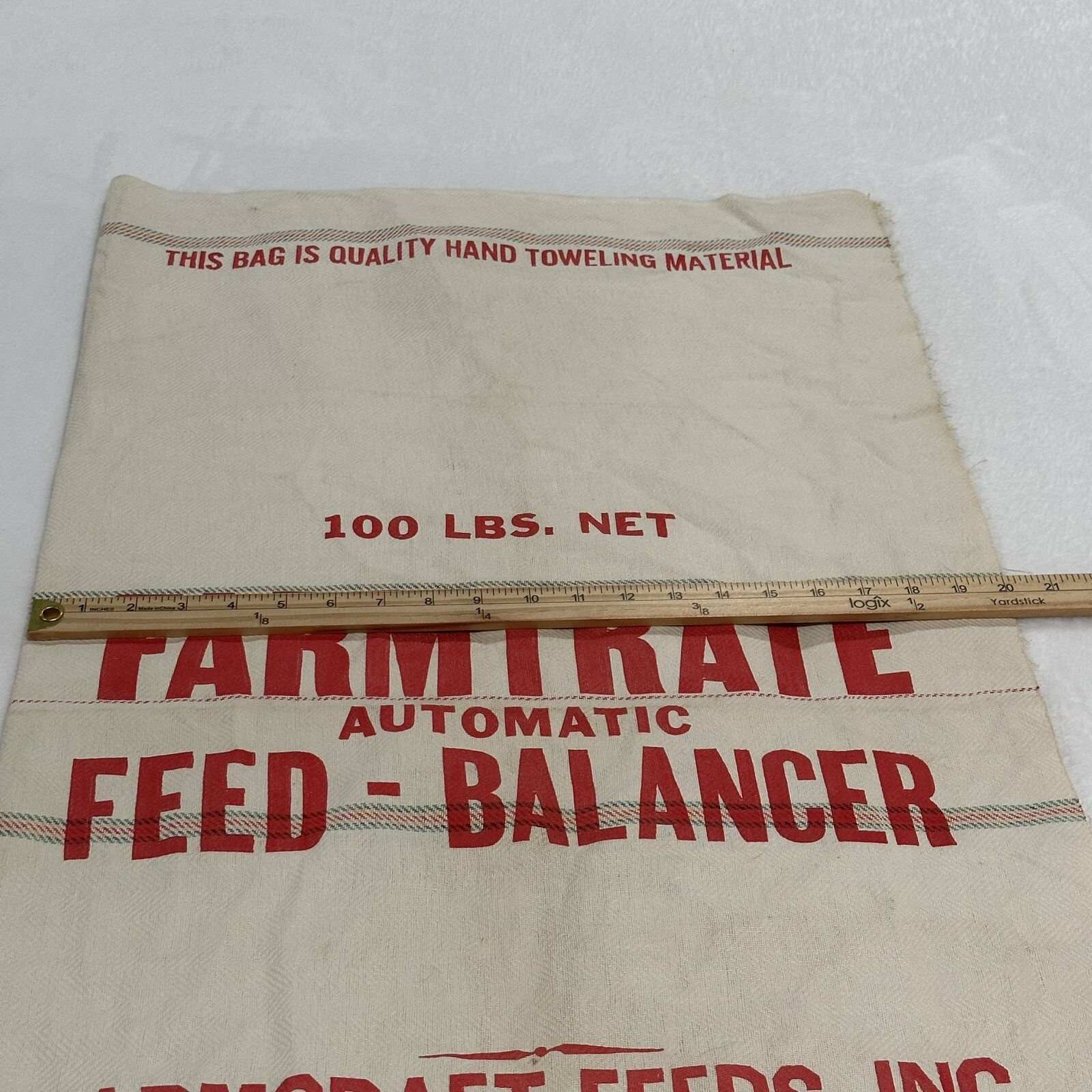 Vintage Feed Sack FARMCRAFT FEEDS, INC DES MOINES IOWA 100 LB