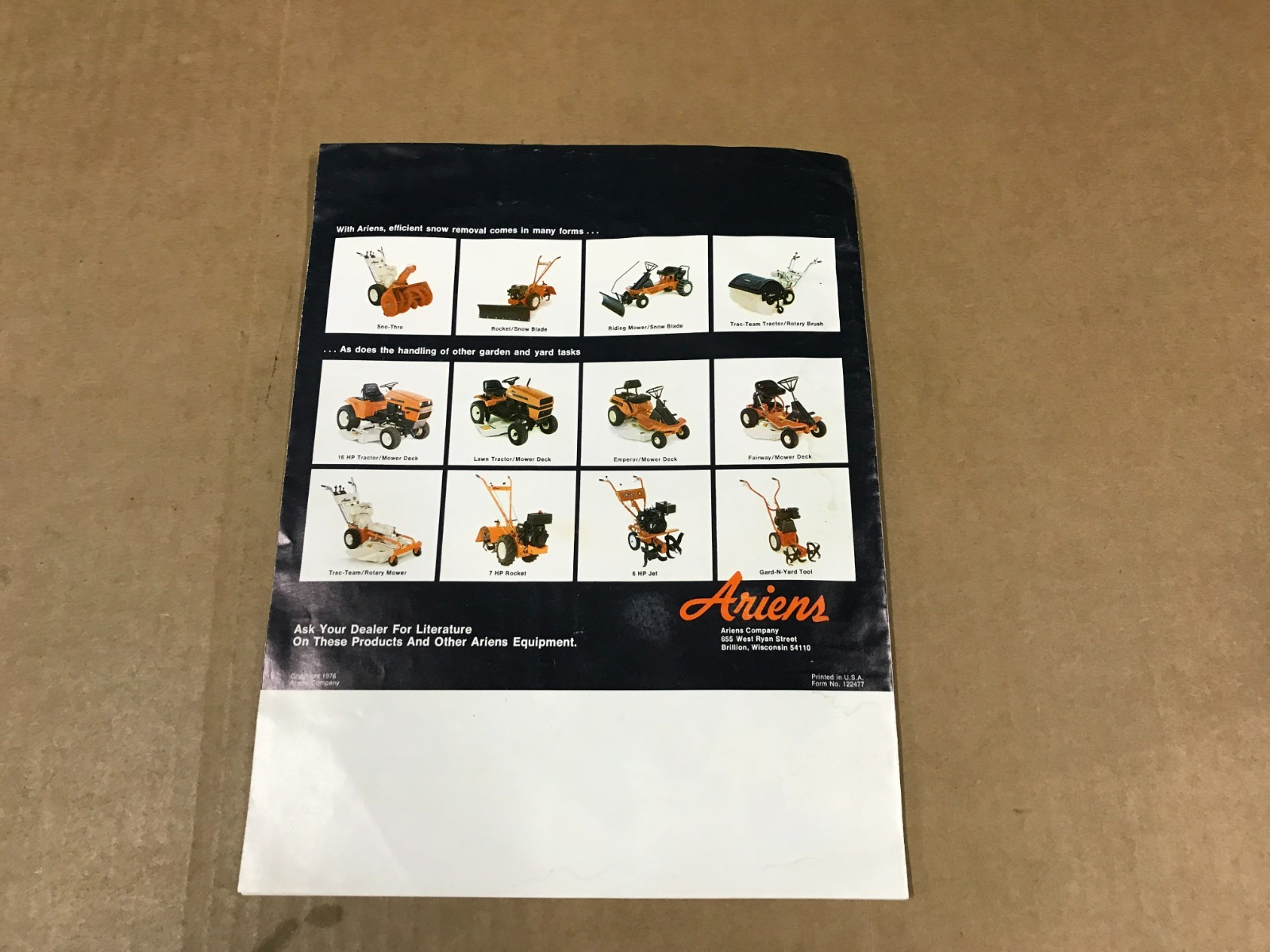 Vintage 1976 Ariens Tractor Power – Salesman Brochure