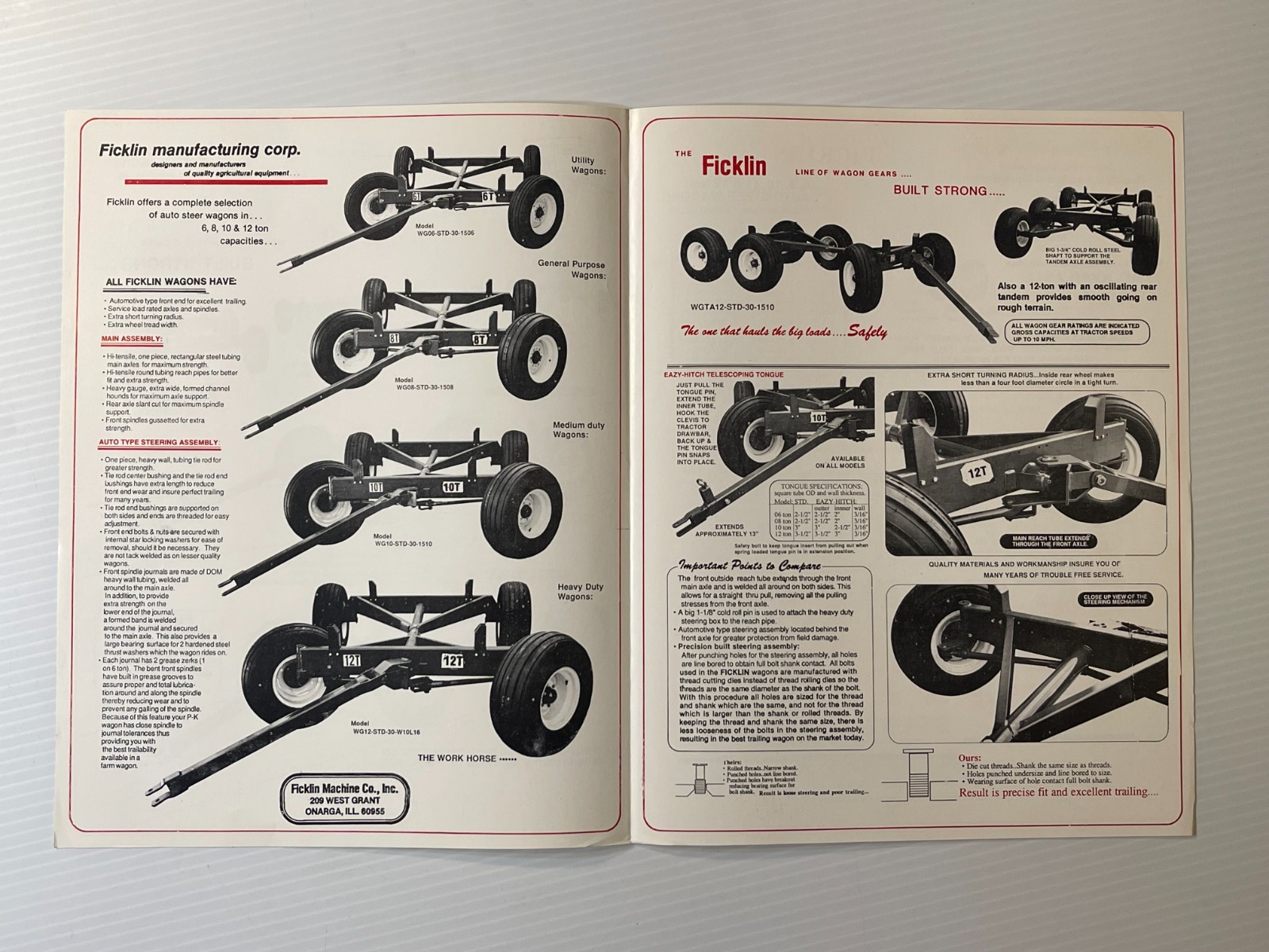 1970s Ficklin Wagons – Original Dealer Sales Brochure (Dated 1970s / 80s)