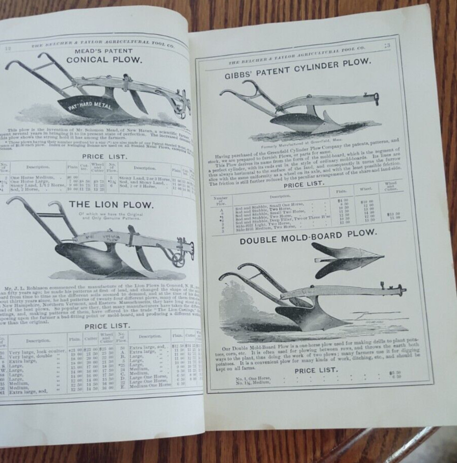 Belcher and Taylor Agricultural Tool Company catalog Farm Implements 1895 ,72pgs