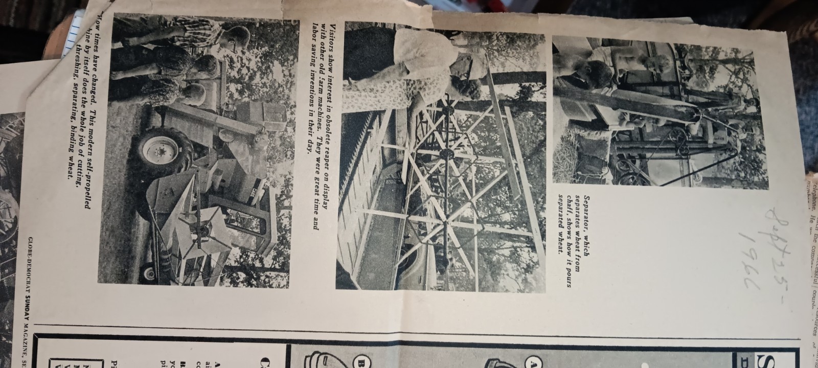Collection Of Old Newspaper Articles Thresher Machines & Tractors From The 1960s