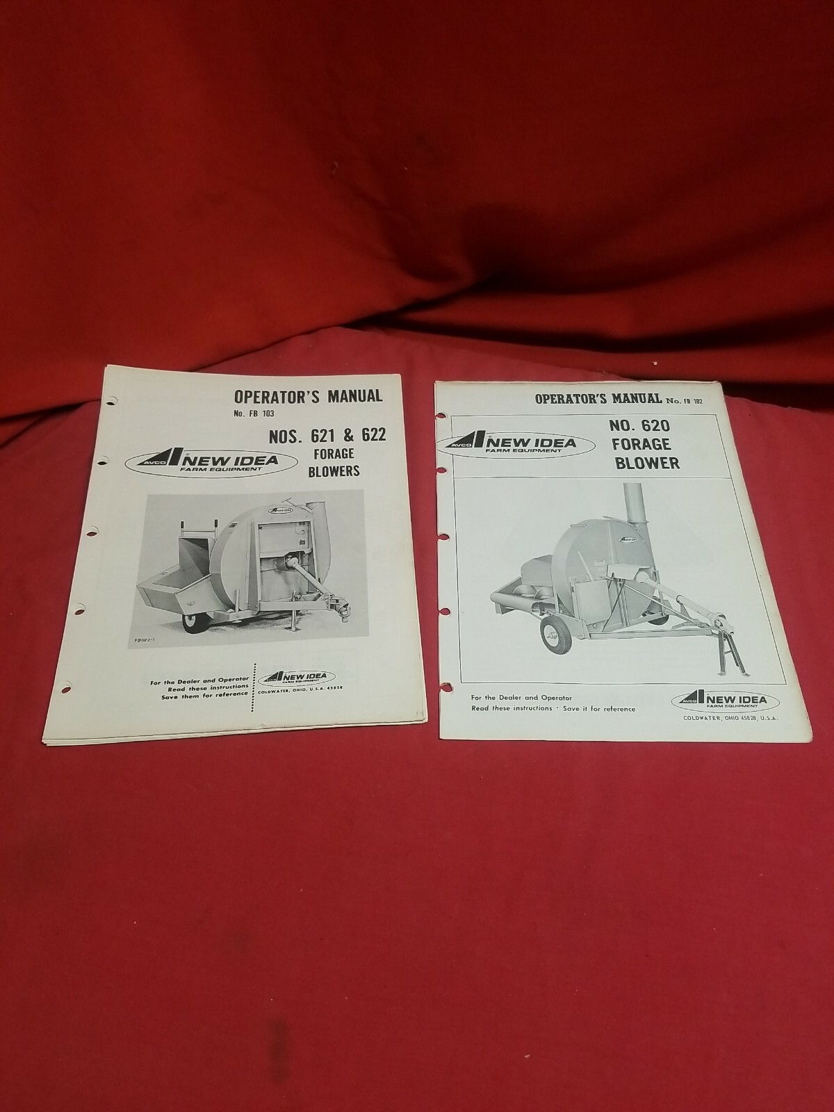 VINTAGE New Idea 620, 621, 622 FORAGE BLOWER PARTS OPERATORS MANUALS