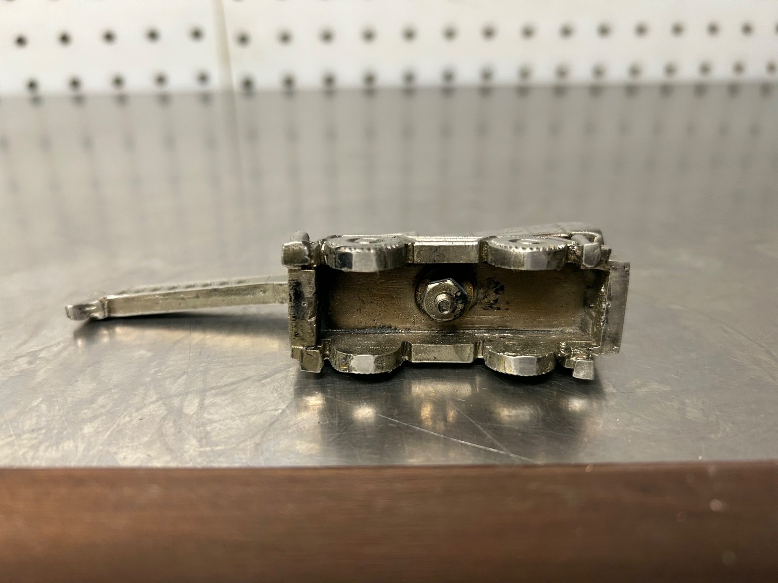 FMC Link Belt Cranes & Excavators Desk Plaque Pewter & Wood