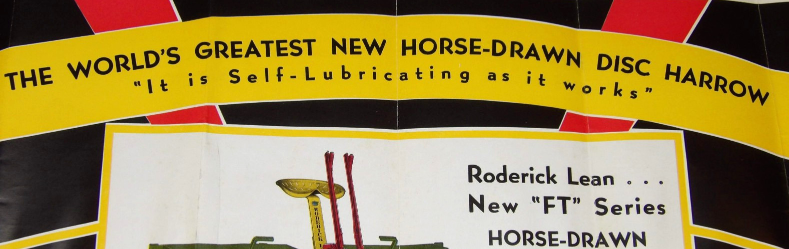 VTG 1938 RODERICK LEAN DISC HARROW ADVERTISING POSTER/BROCHURE! MANSFIELD, OH!