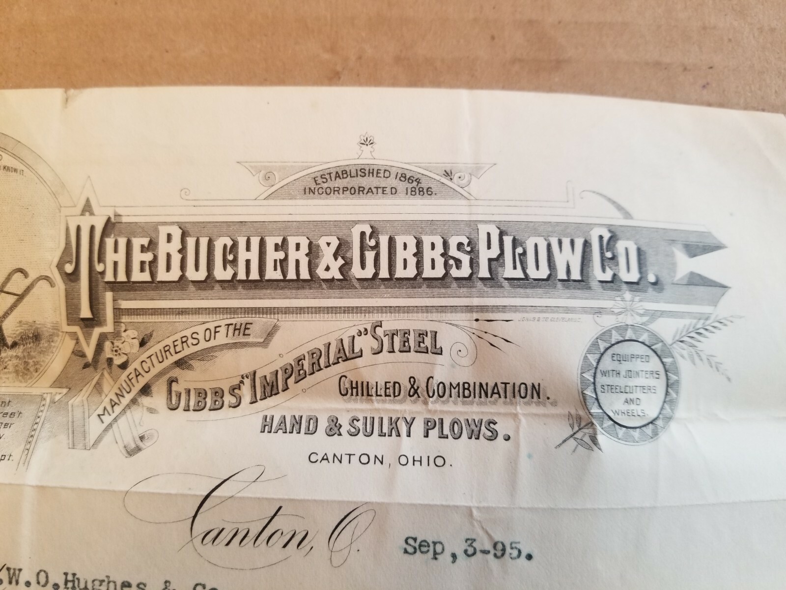 CANTON, OHIO. 1895. THE BUCHER & GIBBS PLOW COMPANY.