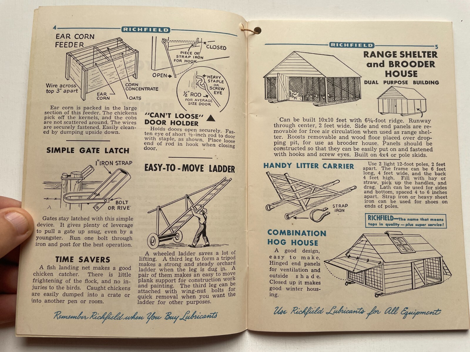 1949 Richfield Farm and Ranch Advertising Booklet w/ Projects and Records