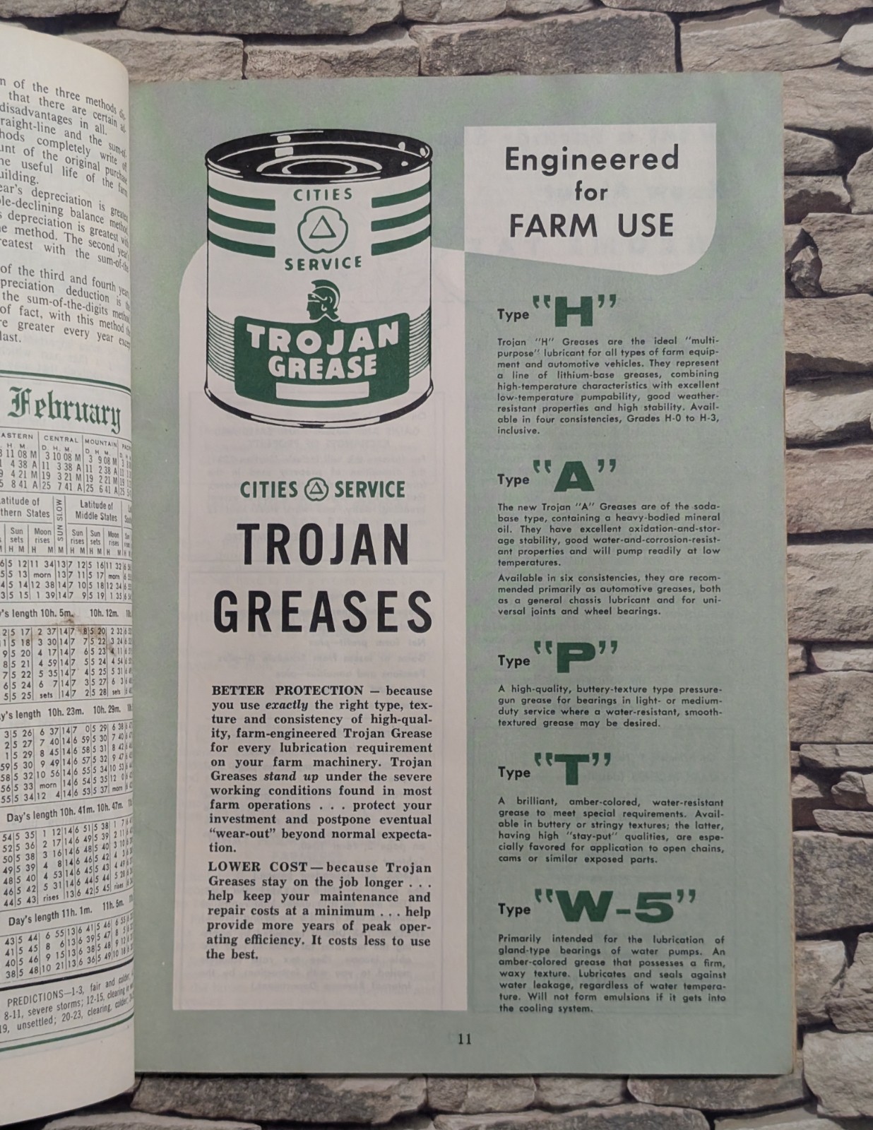 Vtg 1956 Farm Book & Almanac – Cities Service – 50s Tractor Gas Oil Agriculture