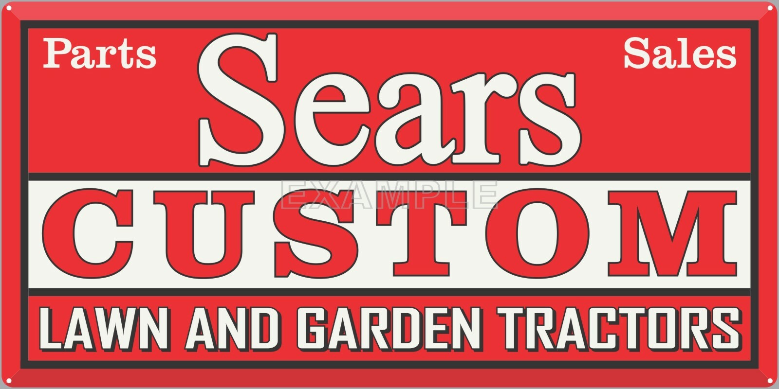 SEARS CUSTOM RIDING LAWN GARDEN TRACTOR VINTAGE SIGN REMAKE ALUMINUM SIZE OPTION
