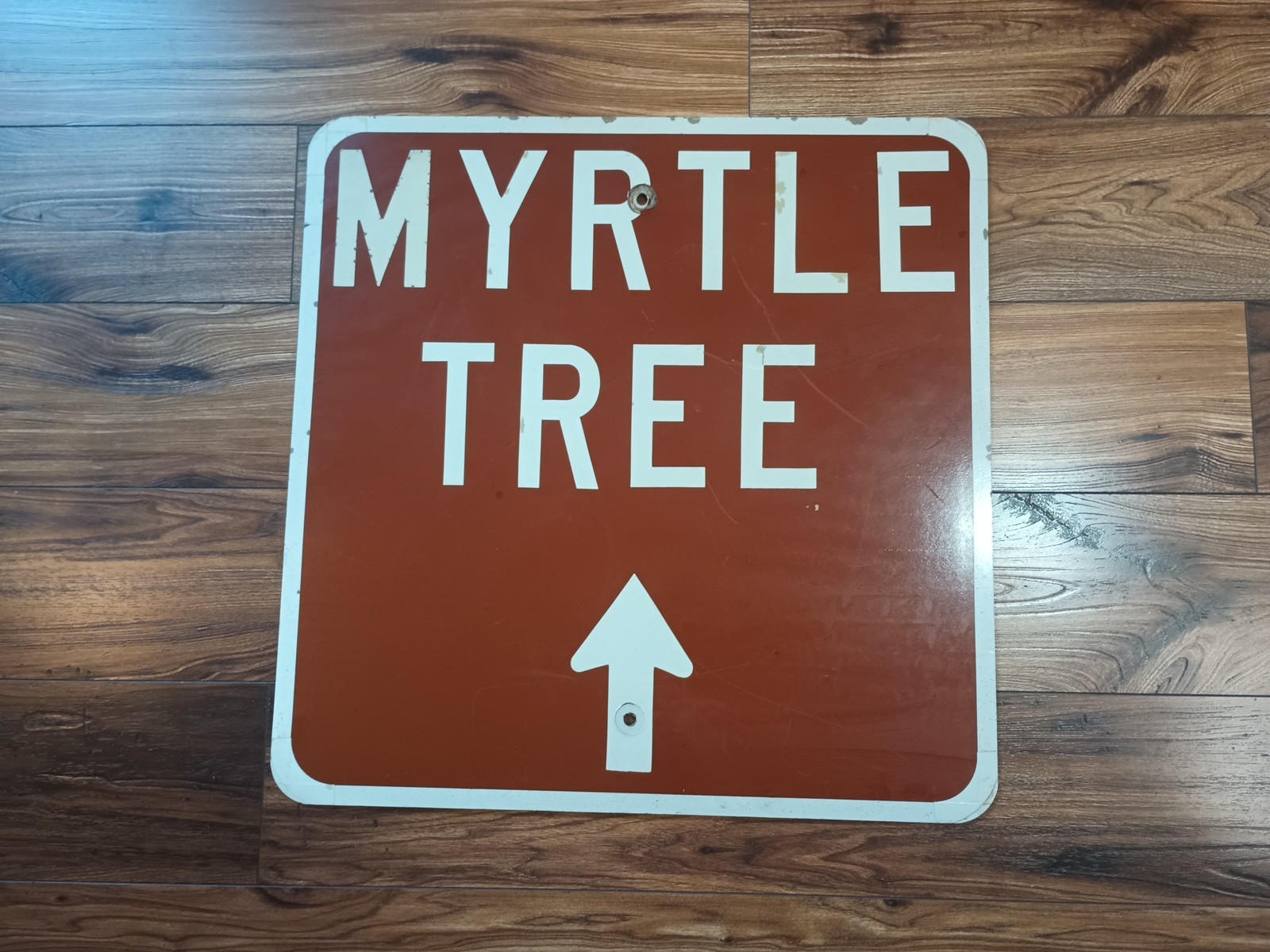 Myrtle Tree Sign Oregon Tourist Information 24”x24” Brown Rare
