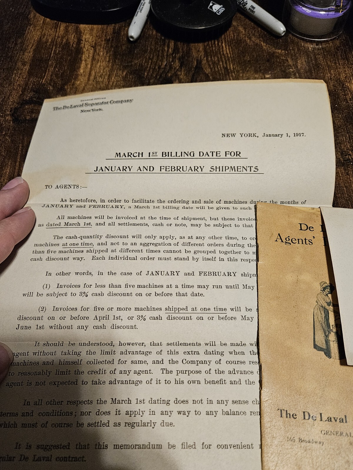 1917 De Laval Cream Separator Co Price List & Documents Bowl Exchange