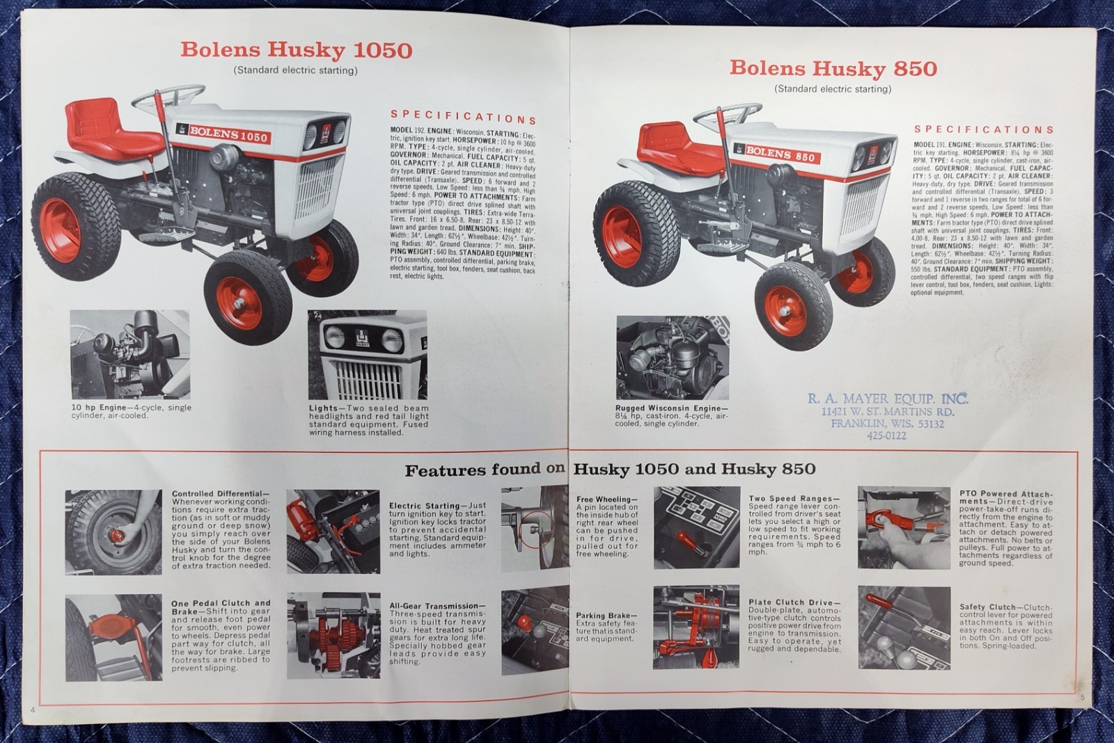 NOS 1966 Bolens Husky Tractors Lawn and Garden Brochure Catalogue -12 Pages