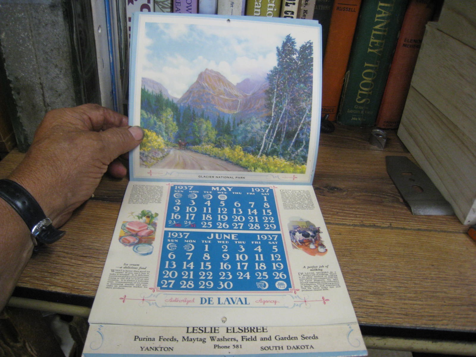 1937 De Laval Cream Separators Graphic WALL Calendar L ELSBREE YANKTON S D