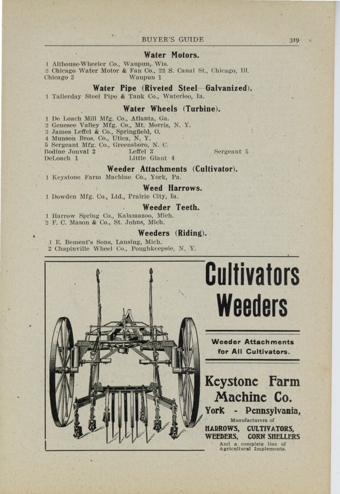 1905 Keystone Farm Machinery York, PA Ad: REV is Cyclone Drilling Orville, OhiO
