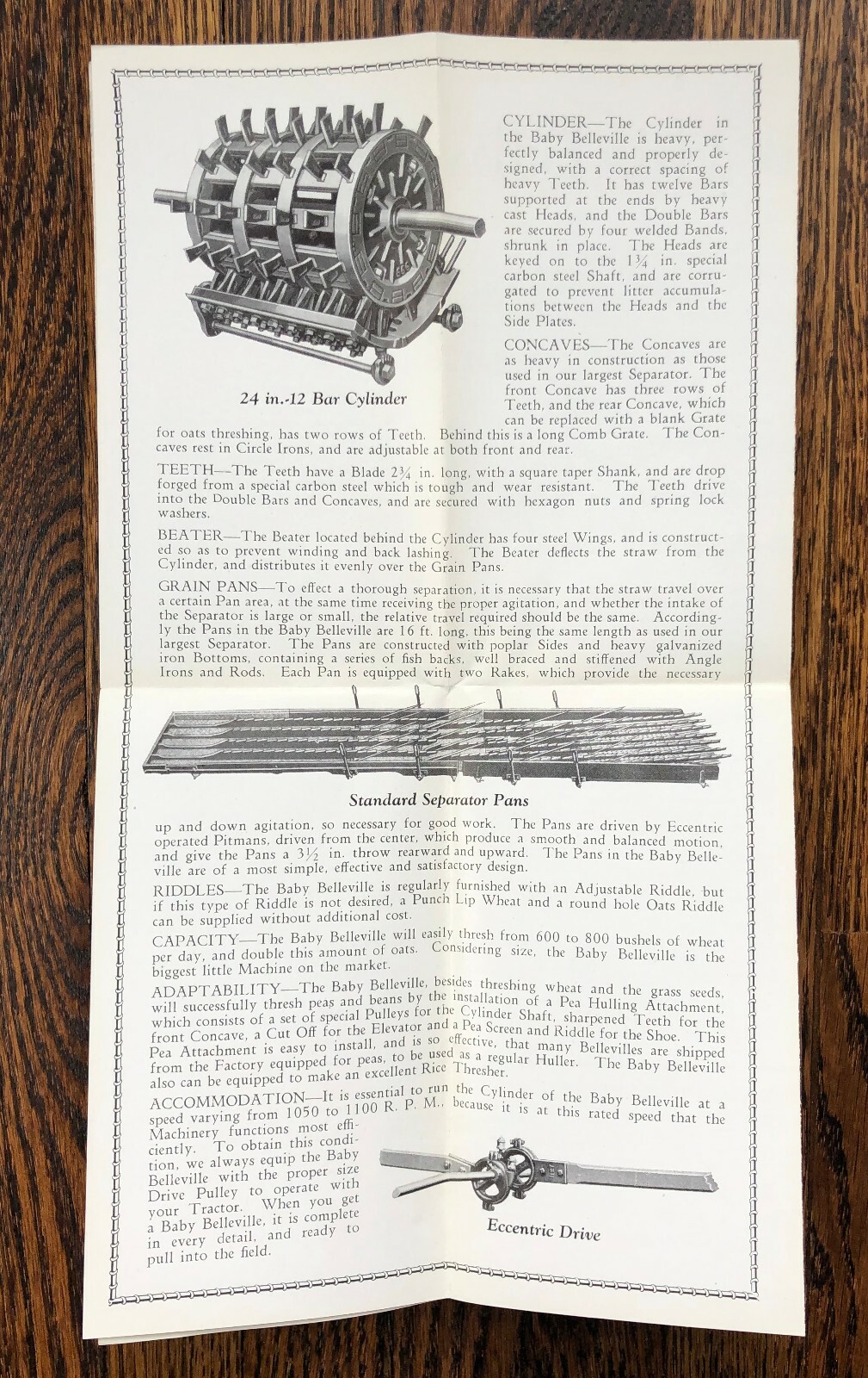 c 1920 BELLEVILLE Separator THRESHER Harrison FARM Machinery ANTIQUE Brochure