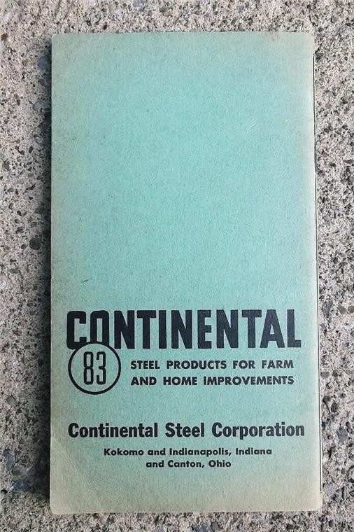 1938 FARM & LIVESTOCK RECORD BOOK FARMERS HANDBOOK CONTINENTAL STEEL ADVERTISING