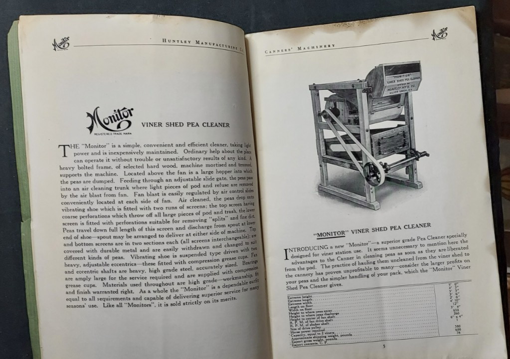 1924 Catalog Monitor Canners Machinery Huntley Manufacturing Co Silver Creek NY
