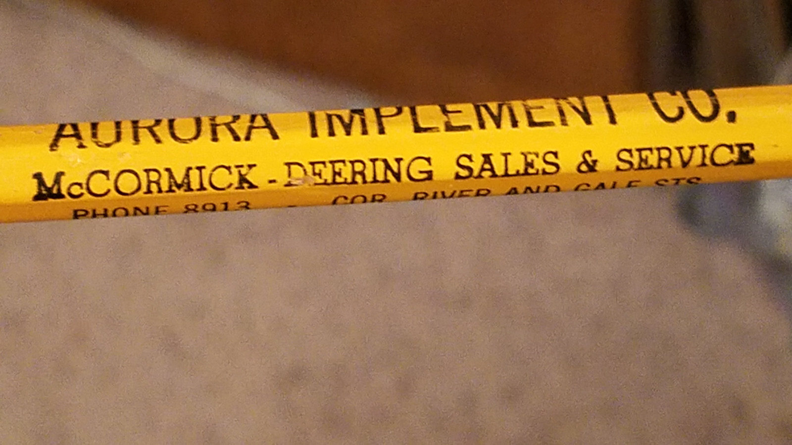 McCormick Deering Dealer Pencil, Aurora, Illinois
