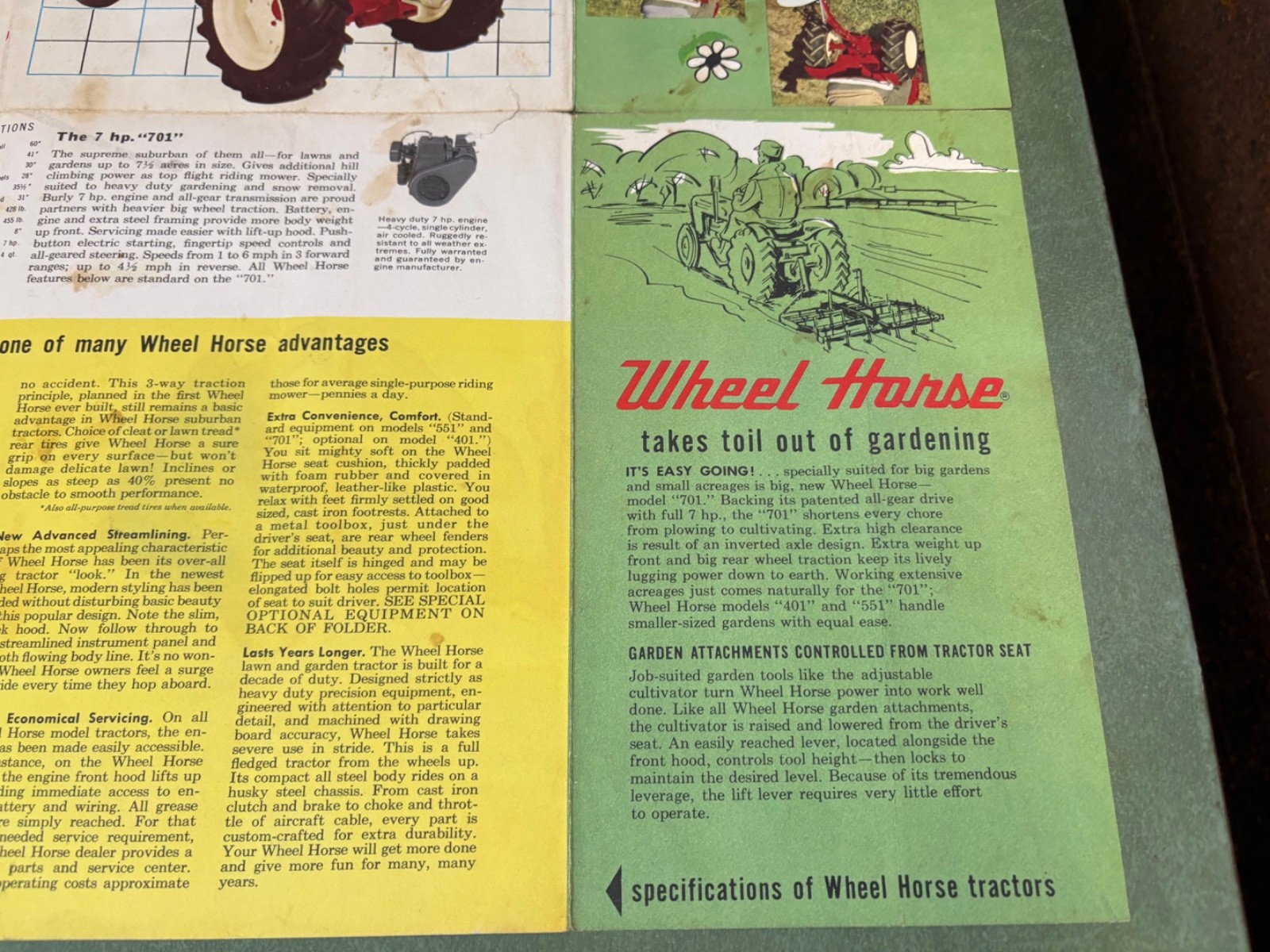RARE 1961 Wheel horse Suburban & 701 Sales Brochure