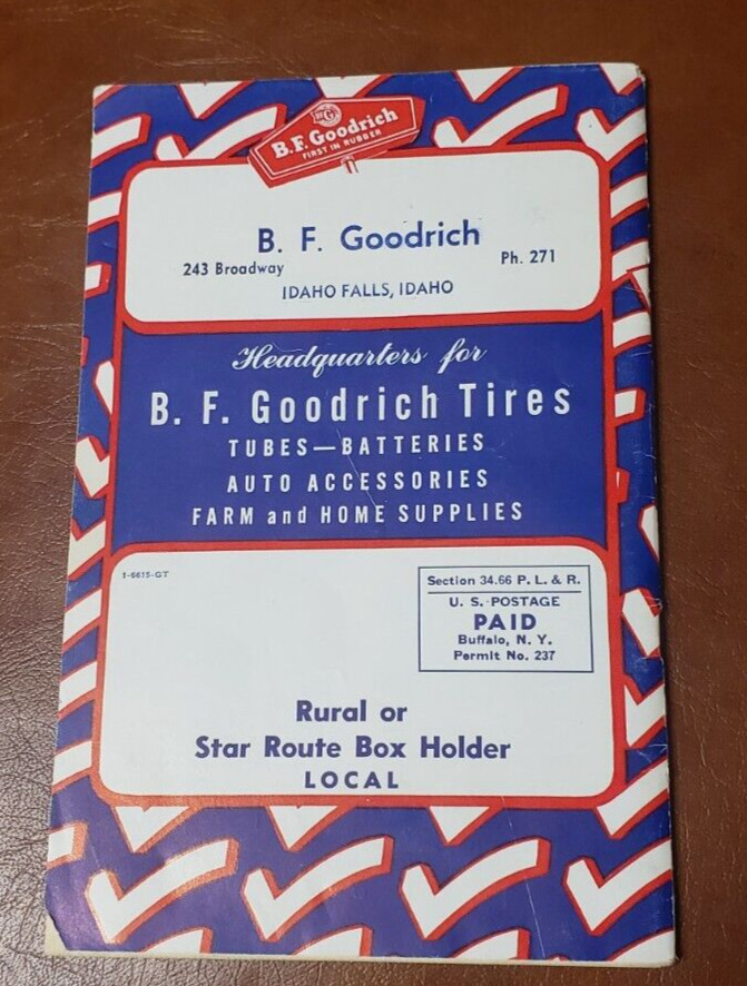 B.F. Goodrich Tires Farmer&rsquo;s Handbook and Almanac Idaho Falls Idaho 1952 Edition