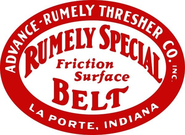 Advance Rumely Thresher Special Surface Belt New Sign 40&Prime; Wide Diecut USA STEEL
